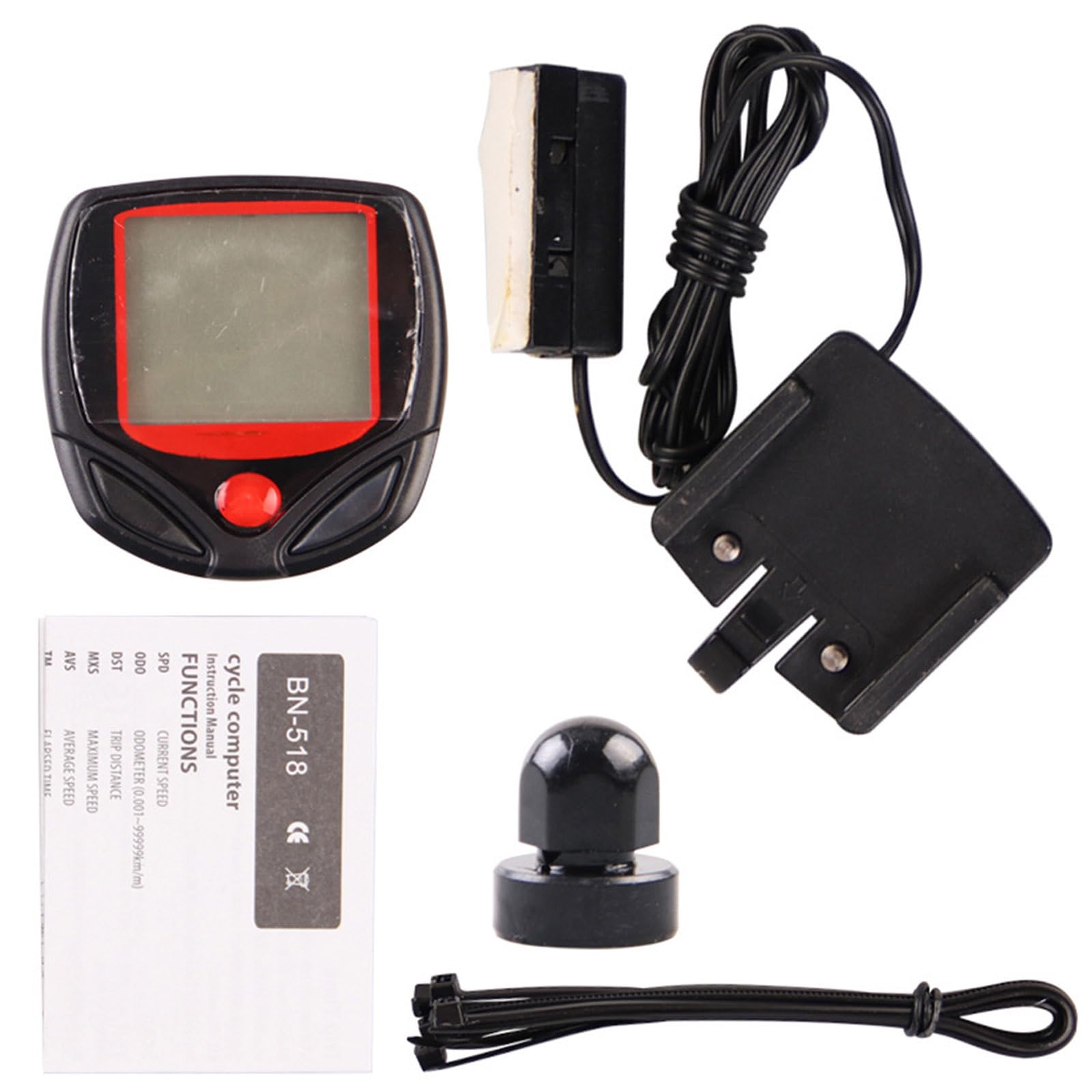 Hredyqw Wireless Bike Speedometer Cycling Computer Automatic Speed Odometer LCD Backlight Display Stopwatch