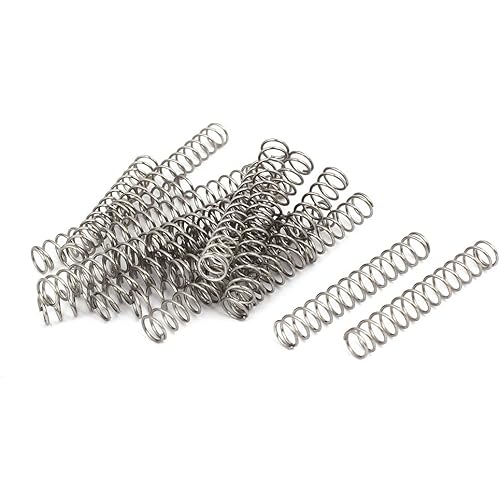 uxcell Compression Spring,304 Stainless Steel,8mm OD,0.8mm Wire Size,50mm Free Length,Silver Tone,20Pcs