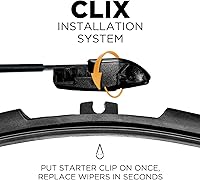 Vista 3 de Clix Wipers - Limpiaparabrisas de repuesto de silicona (14 pulgadas14 pulgadas) y repelente de lluvia integrado (paquete de 1) elemento de limpieza