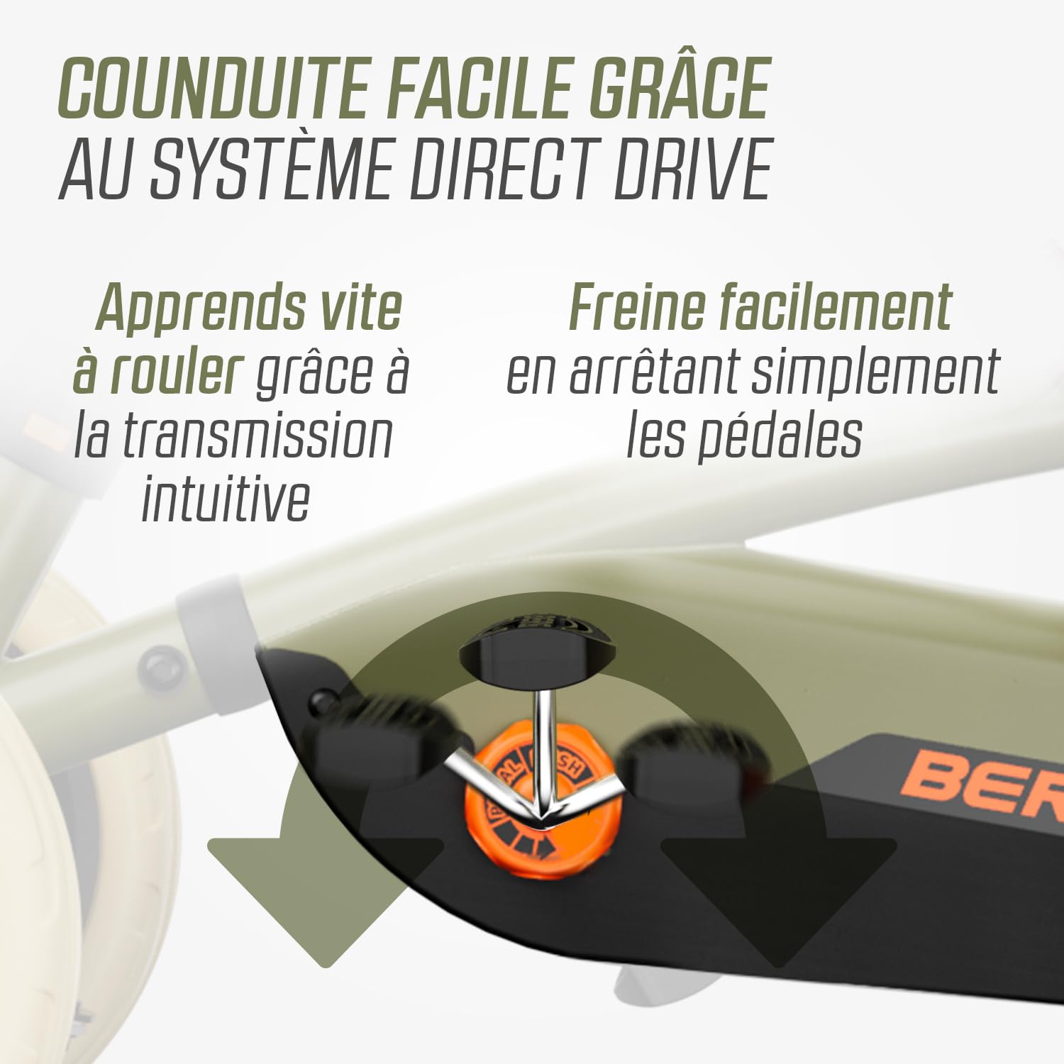 BERG Porteur Buzzy Retro 2-in-1 Vert | 2-5 ans, cadre robuste, selle réglable, volant réglable