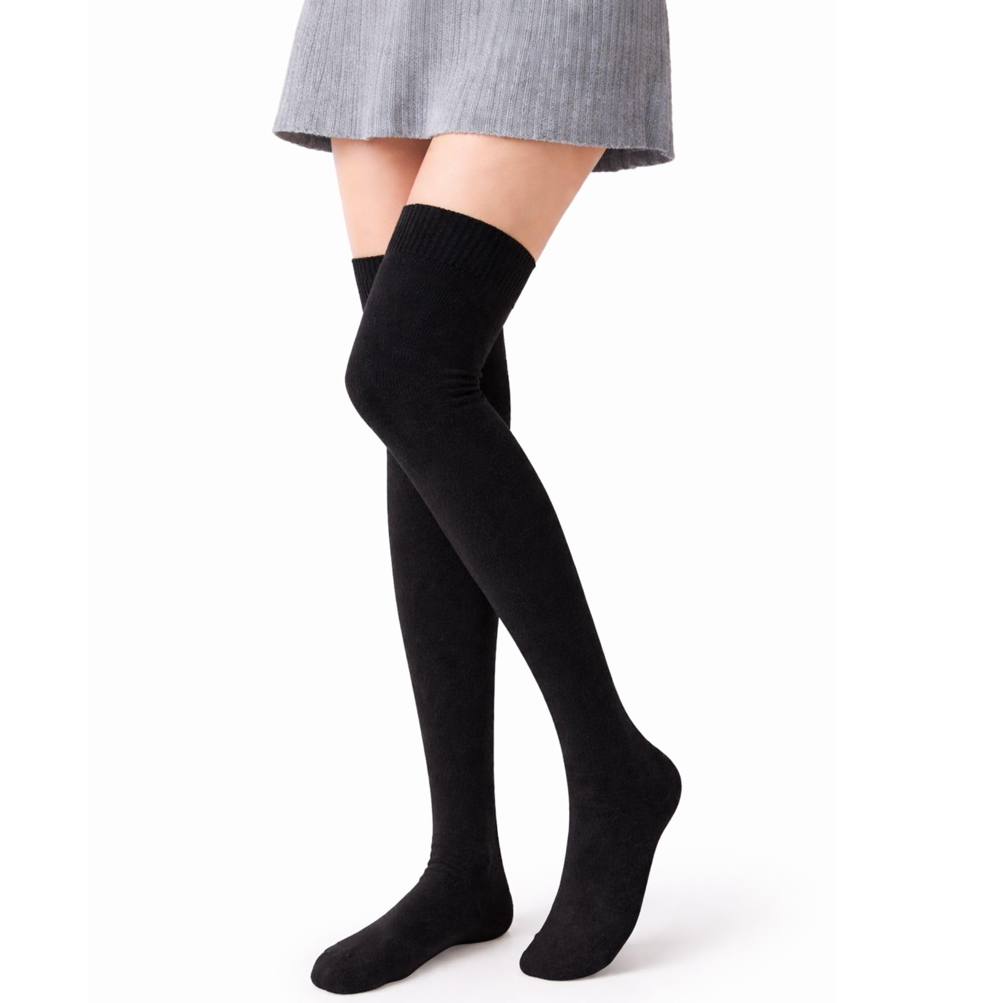 Wool Warm Thigh High Socks for Women | Soft & Breathable Knit Thermal Leg Warmers | Versatile Multi-Way Wear, Knee-Length | Winter & Fall Essential-image-35