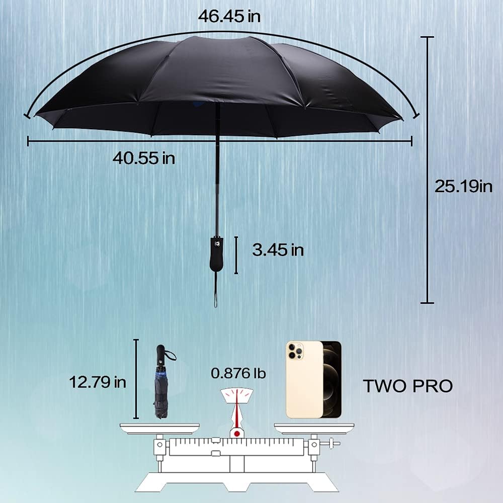 NOOFORMER Travel Inverted Automatic Umbrella – Reverse Windproof Golf Compact Lightweight Car Umbrellas for Men & Women : Sports & Outdoors