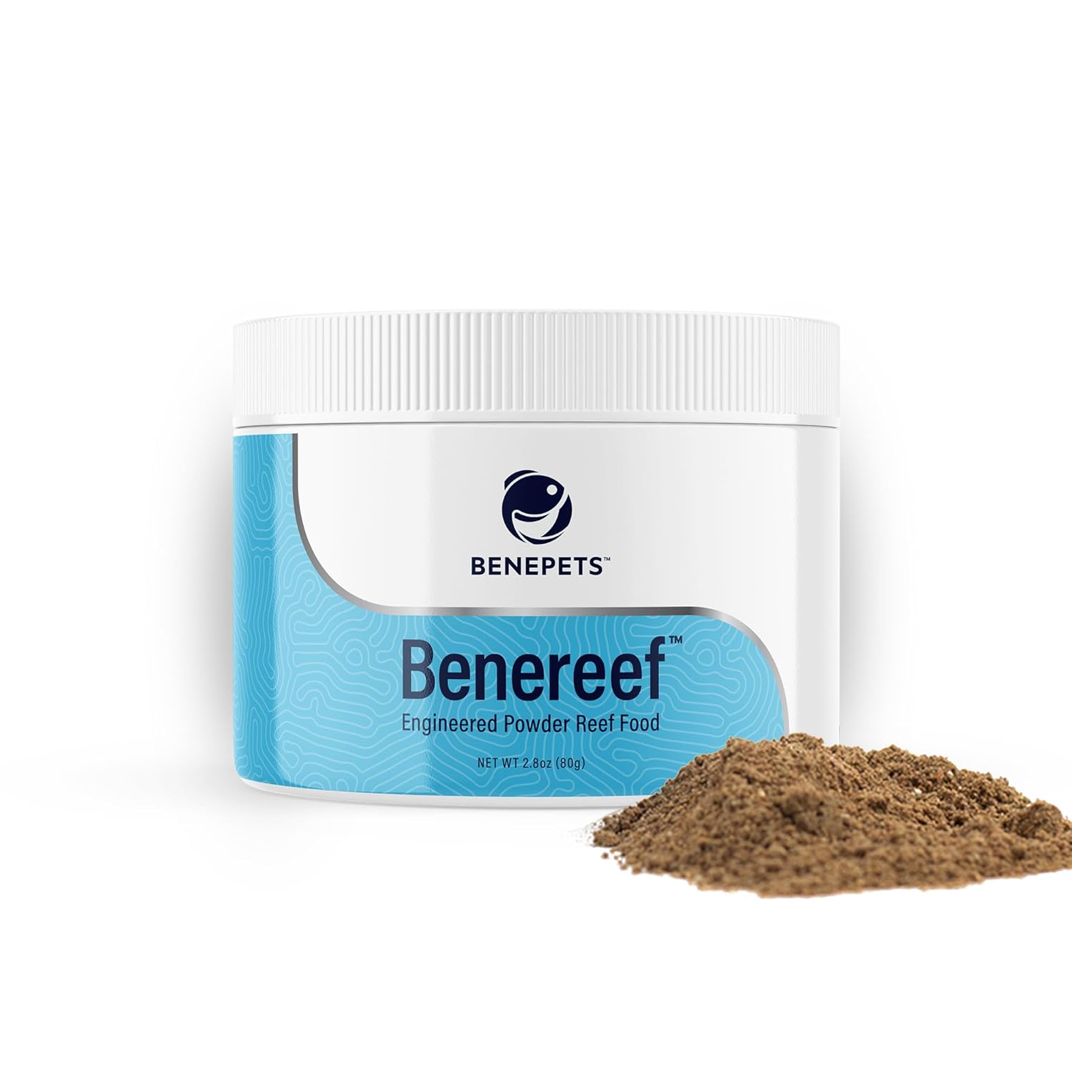 Benepets Benereef Powder Complete Reef Nutrition - Optimize Coral Growth, Color & Regeneration with Max Nutrient Absorption, Prebiotics & Probiotics, Coral & Fish Feed - 80 Grams