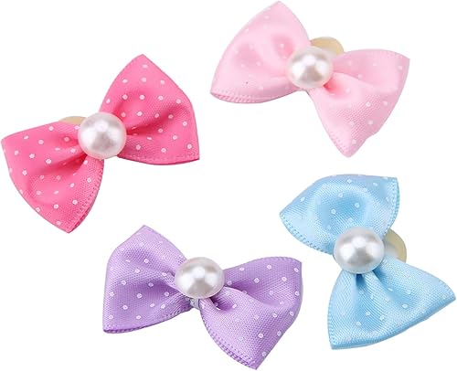 Miniatura 3 de Ymiko Azul y lazos para perros con bandas de goma de diseñador para cachorros, lazo para perro, peluquería en ropa elástica para perros de tamaño