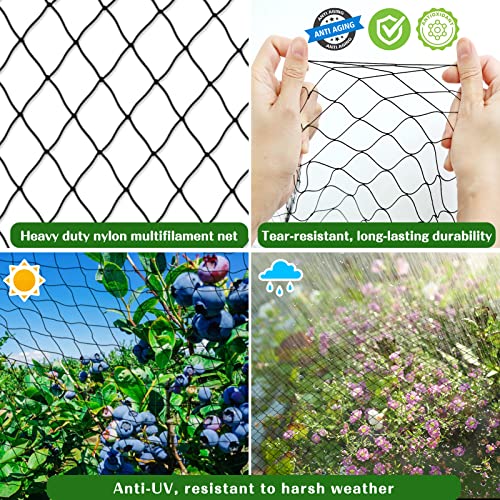 Fabulas Bird Netting Heavy Duty 50' X 50' Poultry Netting With 2" Square Mesh Net For Chicken Coop, Garden Netting Nylon For Aviary, Deer Fence, Protect Fruit Trees Plant Vegetables Against Animals #TOP1