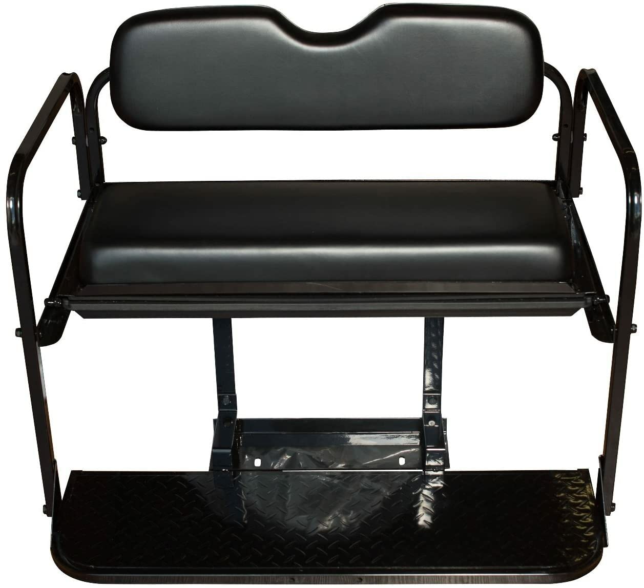 Performance Plus Carts Club Car Precedent/Onward/Tempo Golf Cart Rear Flip Seat Kit | Folding Steel Frame Rear Back Seat | Black Cushions | Compatible