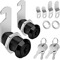 Pertinel Black 3/4" Keyed Alike Cam Locks for Cabinets, RV Drawers, Secure Storage - 2 Pack Zinc Alloy Replacement Locks