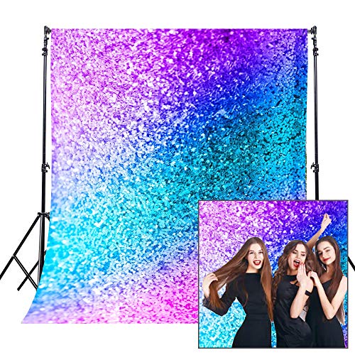 Riyidecor Sparkle (Not Glitter) Backdrop Colorful Bokeh Shiny YouTube Girls Woman Makeup Photography Background 5WX7H Feet Newborn Decorations Birthday Props Photo Shoot Vinyl Cloth RY-IVEK