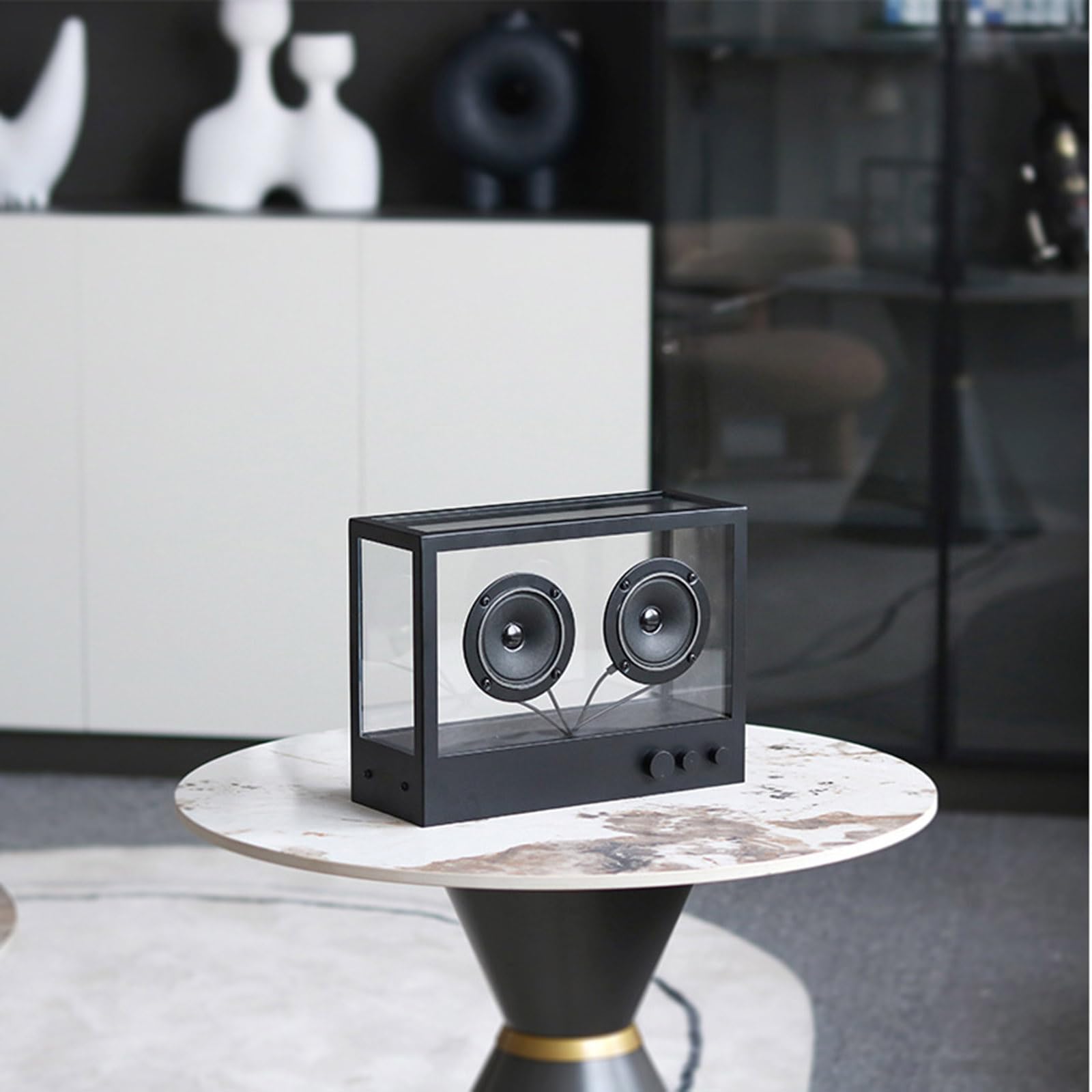 Altoparlante portatile Bluetooth, subwoofer con supporto USB/AUX, sistema stereo dal design trasparente, ideale per interni ed esterni, per ragazzi