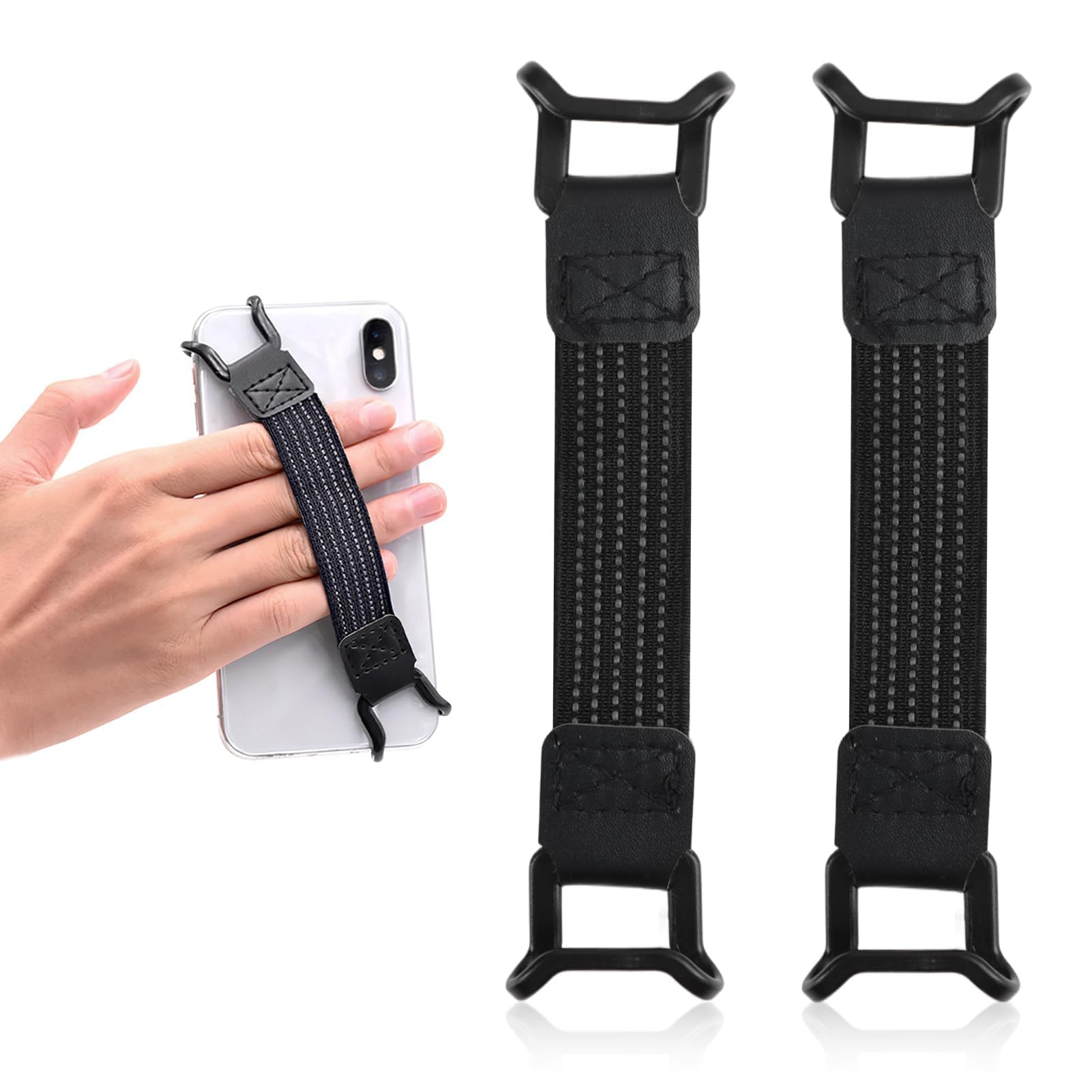 Phone Tablet Hand Strap Holder 2 Pack for 5.2-7.9 Inch Devices, Adjustable Anti-Drop Elastic Grip Band, One Hand Operation Compatible for iPad Pro Air Mini Galaxy Tab Kindle eReaders-image-41