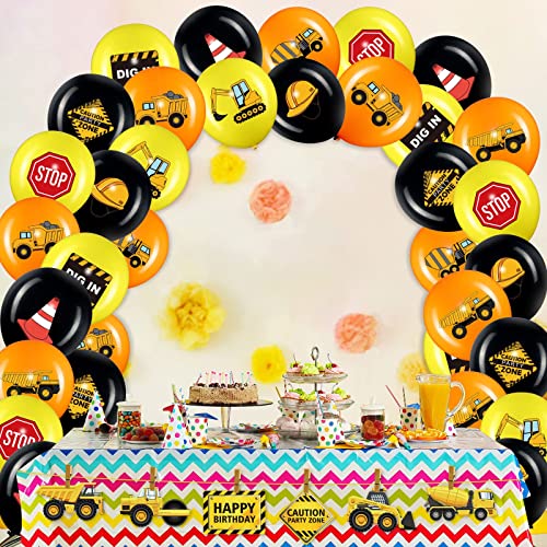 45 Pieces Construction Balloons, 12 Inch Construction Birthday Party Decorations For Children Shower Dump Truck Birthday Party Construction Zone Theme Party Traffic Zone Birthday Party Supplies #TOP6