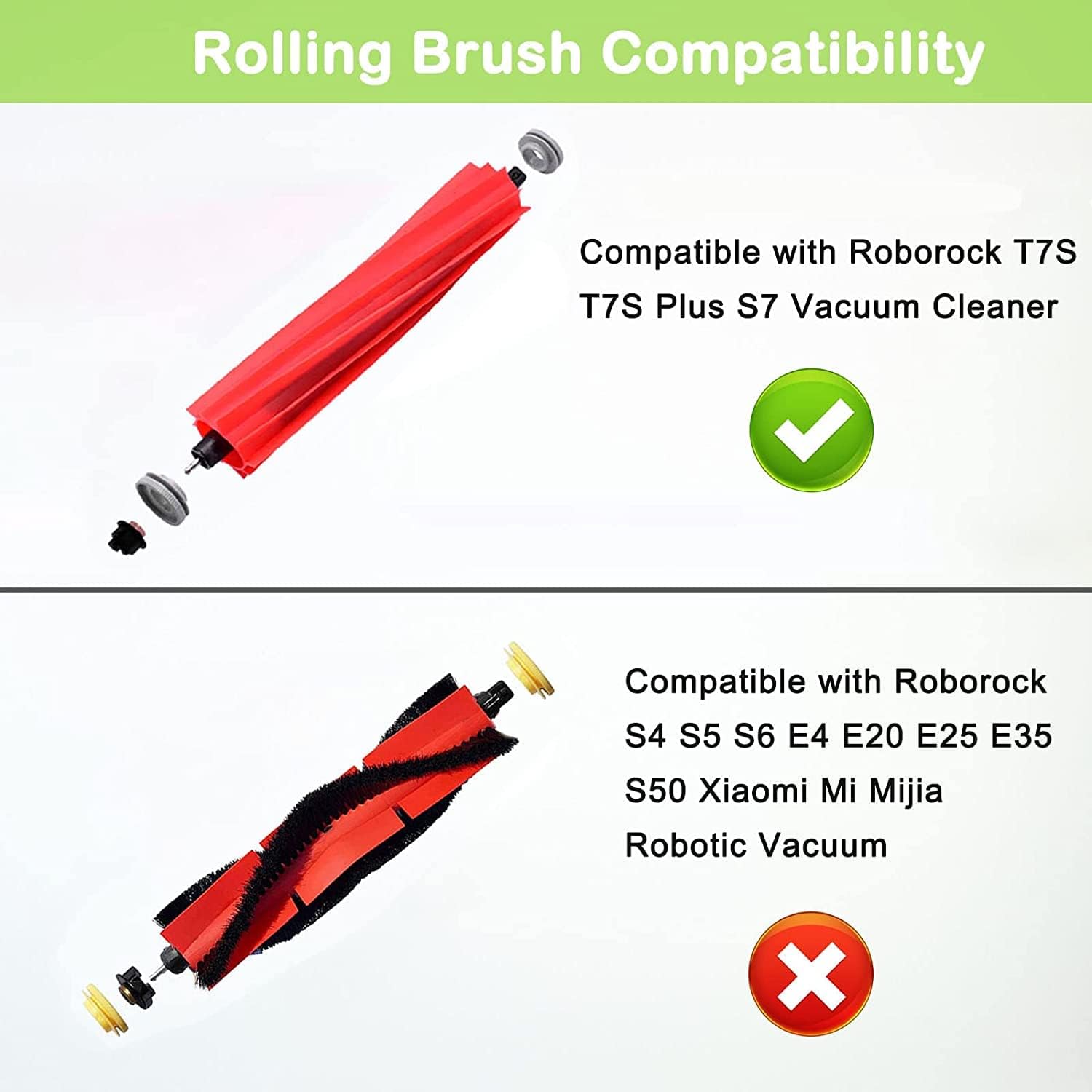 Roller Brush Replacement Compatible for Roborock S7,S7+,S7 MaxV,S7 MaxV Plus,S7 Max Ultra T7S,T7SPlus,Q7,Q7 +,Q7 Max,Q7 Max+,Q Revo,Qrevo MaxV,Qrevo S Robot Vacuum