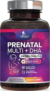 Prenatal Multivitamin with Folic Acid & DHA, Prenatal Vitamin Supplement, Folate, Omega 3, Vitamins D3, B6, B12 & Iron, Women's Pregnancy Support Prenatal Vitamins, Non-GMO Gluten Free - 120 Softgels