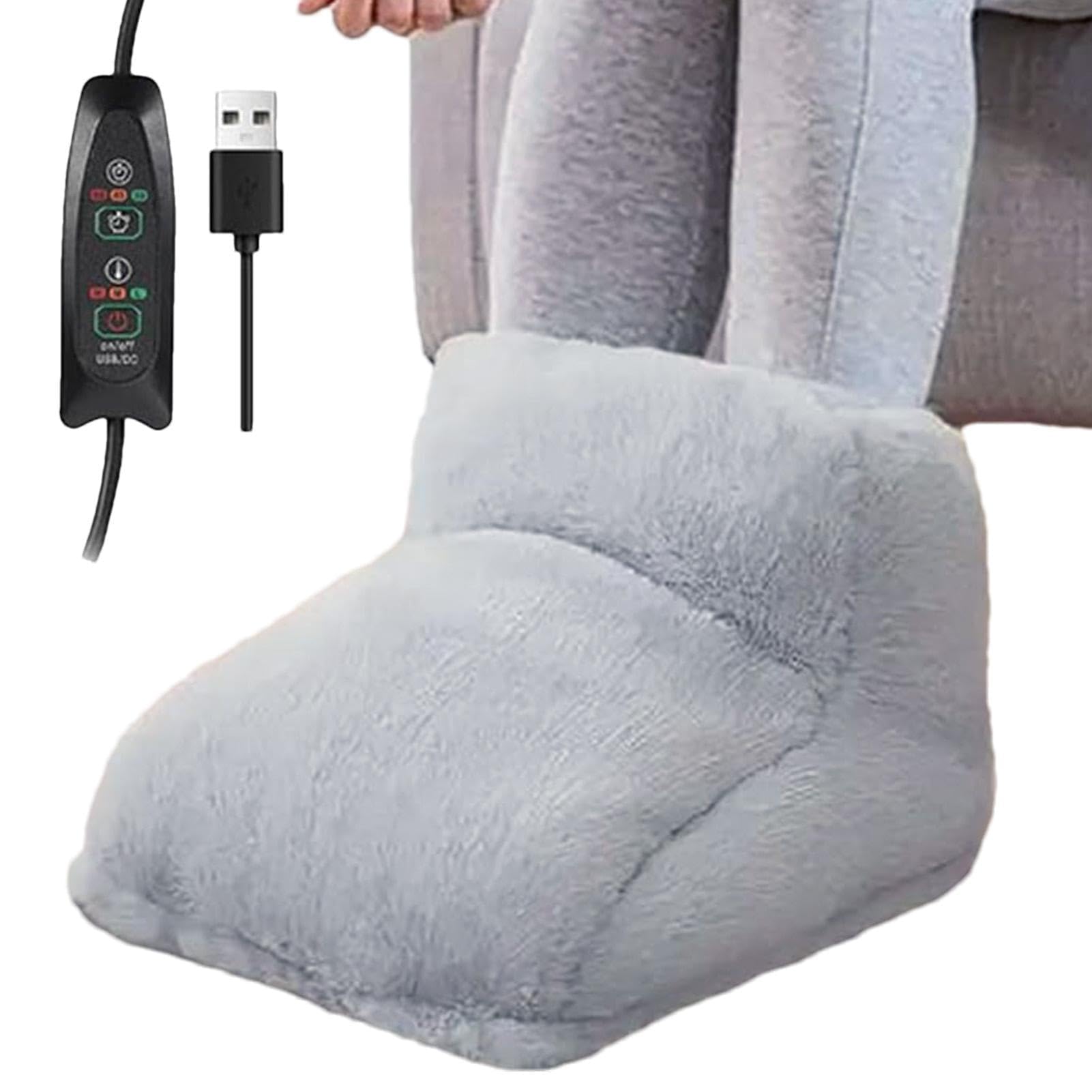 Scaldapiedi elettrico riscaldato con 3 impostazioni di temperatura, pantofole calde per piedi in peluche, comodo poggiapiedi riscaldato, portatile, morbido, invernale, per donne, uomini, casa e