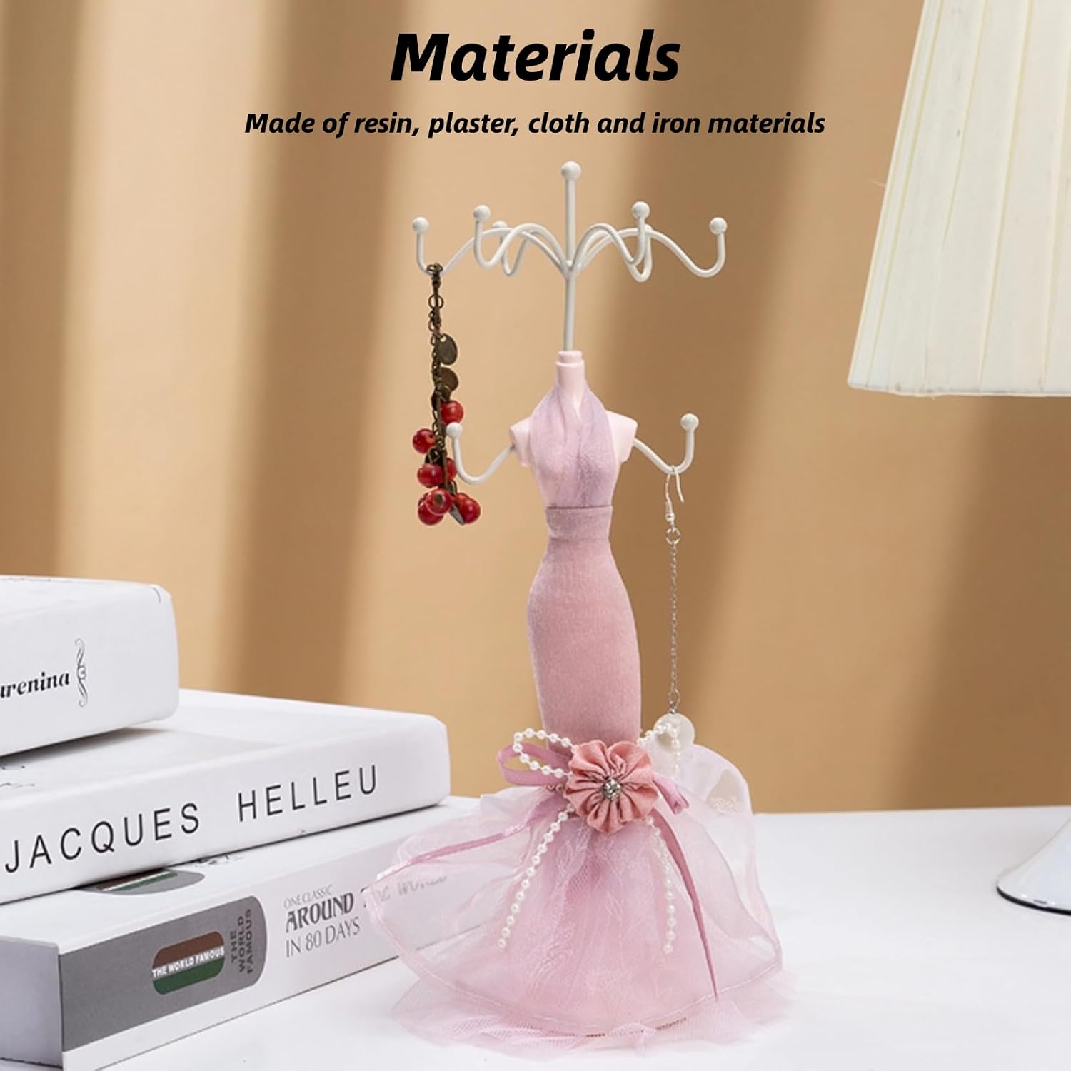 Fashion Jewelry Display Stand, Jewelry Rack, Model Dress High Heeled Shoes Earring Necklace Ring Jewelry Holder Stand Display, for Girls (little model)
