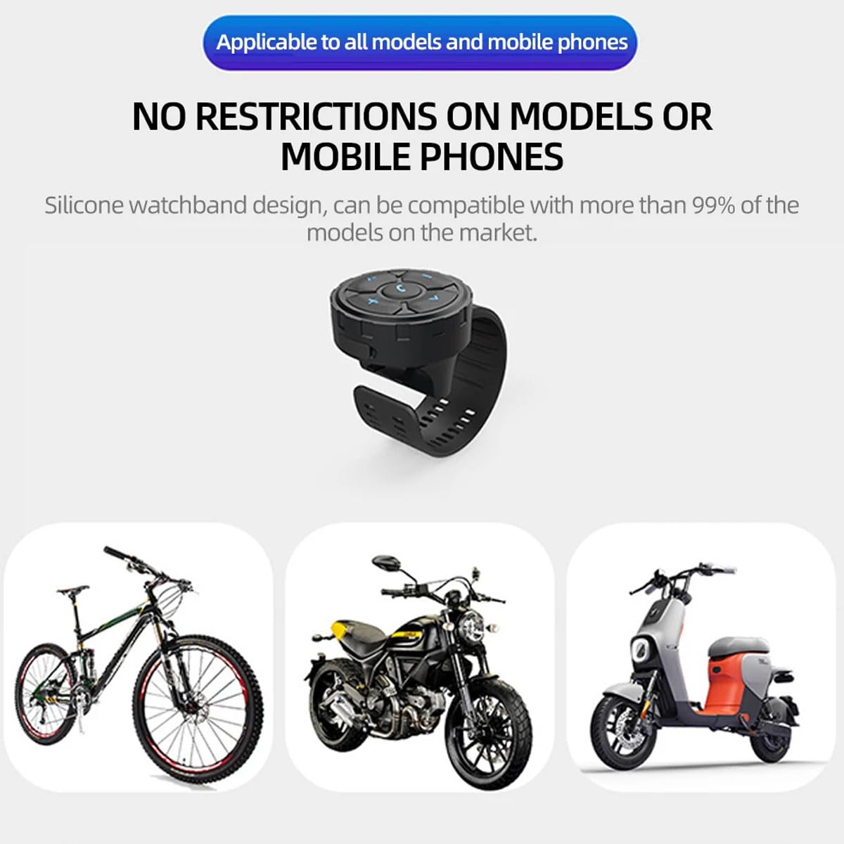 Télécommande à bouton multimédia, kit de télécommande intelligente sans fil, contrôleur de téléphone, étanche IP67, pour volant de voiture, moto, vélo, batterie rechargeable intégrée pour téléphones