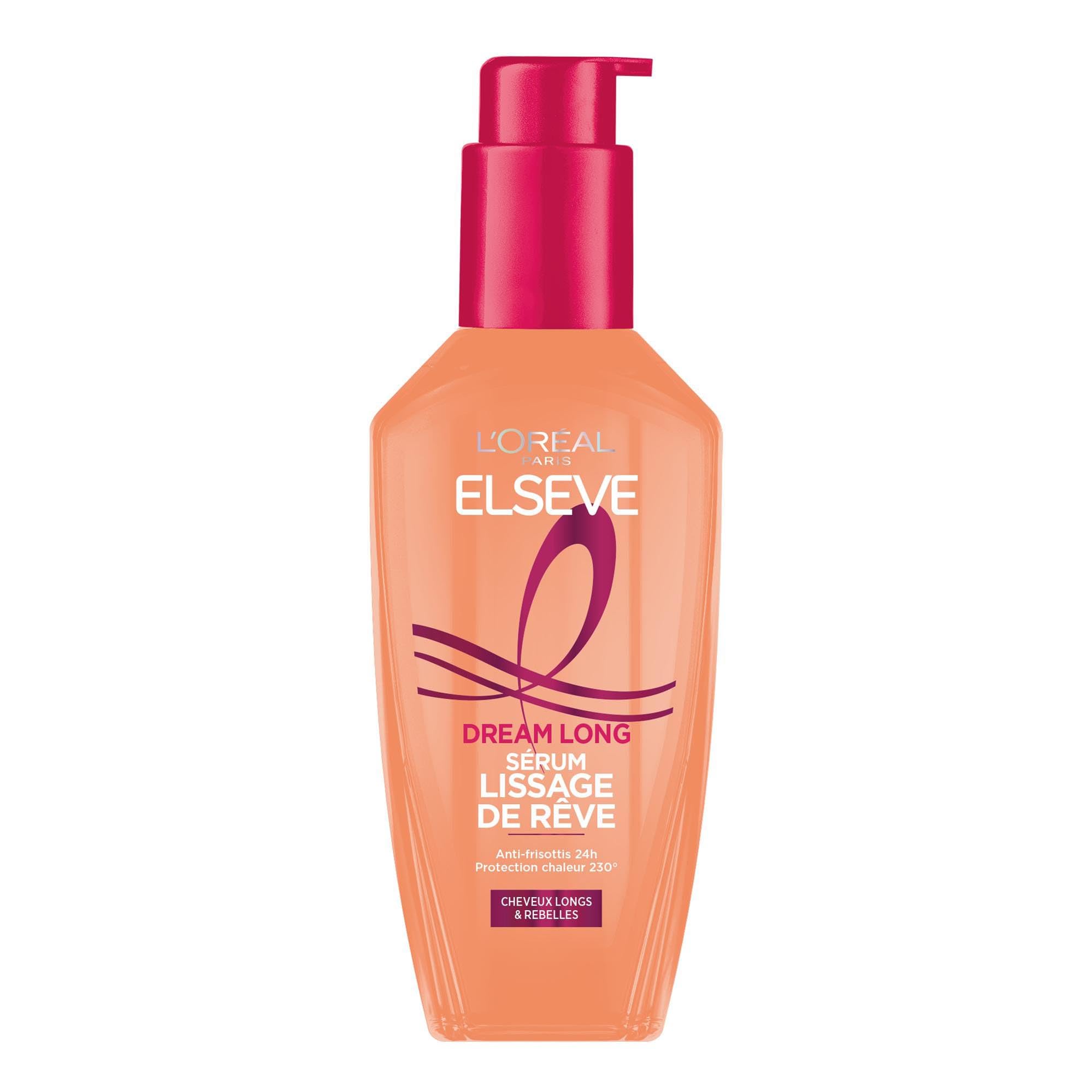L'Oréal Paris - Dream Smoothing Serum - 230° Heat Protector and Anti-Frizz 24h - Enriched with Vegetable Keratin and Cocoa Butter - All Hair Types - Elseve Dream Long - 100ml