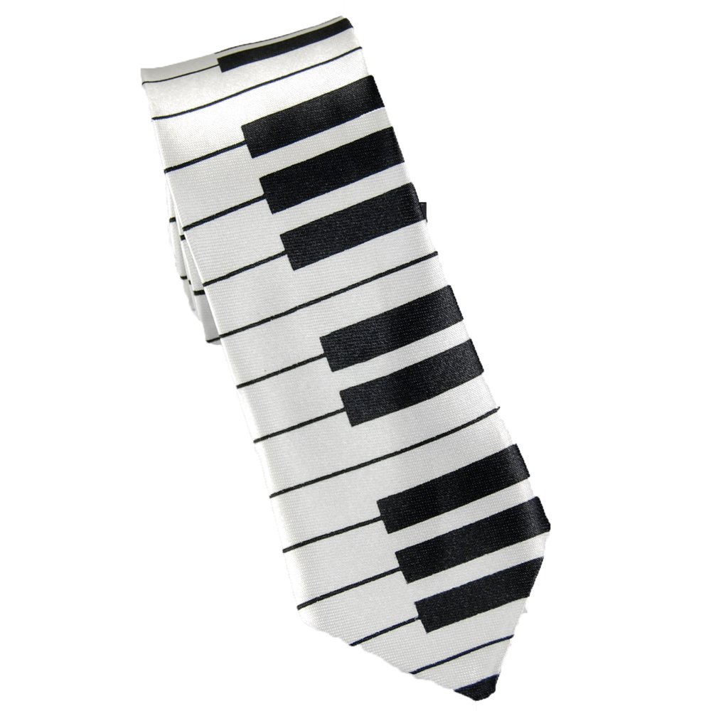 BodyJewelryOnline Fsahionable Unisex Piano Key Skinny Necktie 3 inch