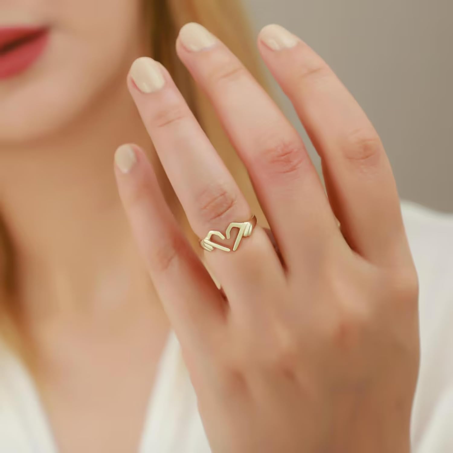 To My Daughter Finger Heart Ring 925 Sterling Silver Love Heart Ring Mother Daughter Rings Personalized Engraved Rings Gift For Her