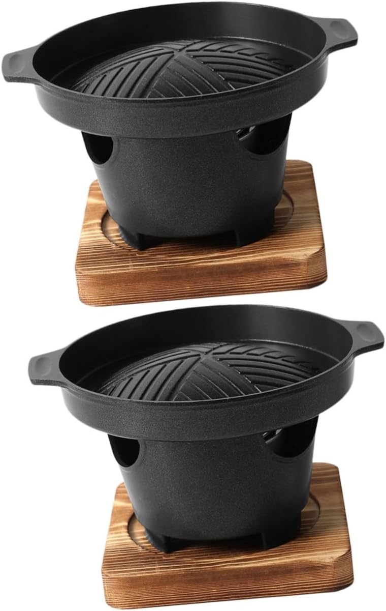 BESTOYARD 2 Sets Grill Barbecue Serving pan Outdoor Japanese Plate Roasting Oven Baking Tool magnalite Roaster stovetop Stainless Steel bakeware Indoor BBQ Tool Aluminum Accessories Korean