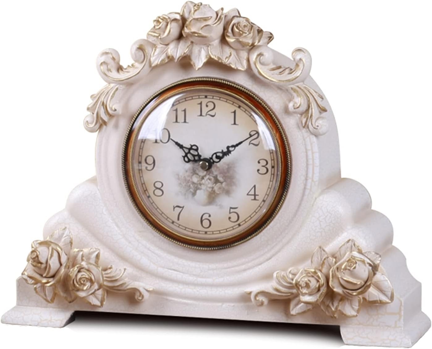 Mantel Clock Desk Clock Table Clock European Living Room Bedroom Retro Desktop Art Table Clock Home Decoration Mantel Clock Suitable Compatible with Living Room Bedroom,