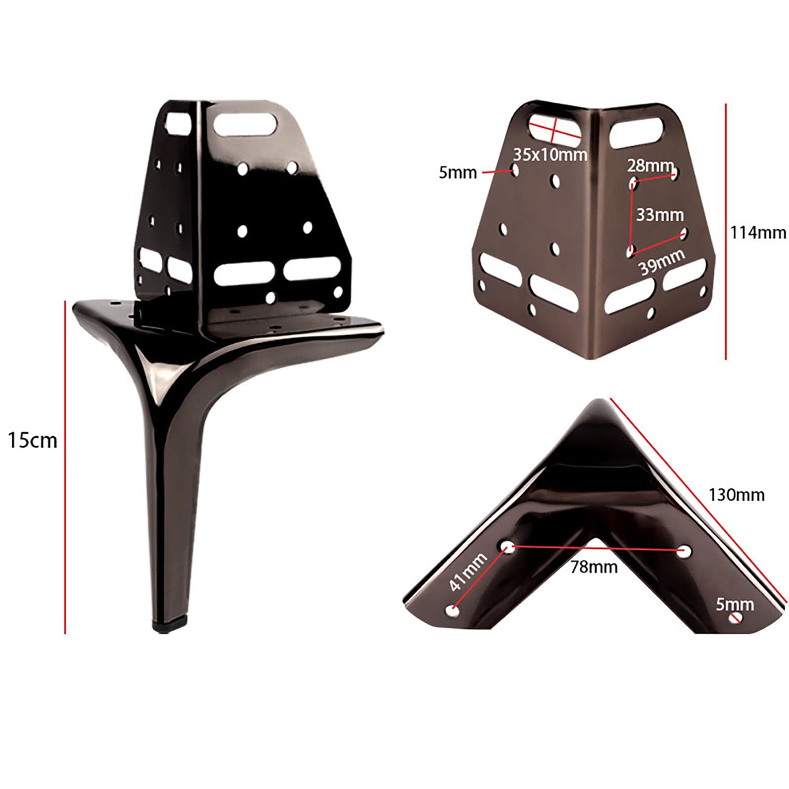 Metalowy nowoczesny design do podparcia sofy, szafki i kanapy(15cm)