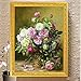 Produktbild Loderqu Needlework, DIY-Kreuz-Stich, Set for volle Stickerei Kit, edle Vase Rose Pfingstrose Blume druckte Muster-Kreuz-Stich-Handarbeit Geschenk Handgemachte Kreuzstich (Size : Silk Threads)