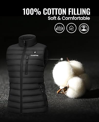Miniatura 4 de TIDEWE Chaleco térmico ligero para mujer con batería para cazasenderismo