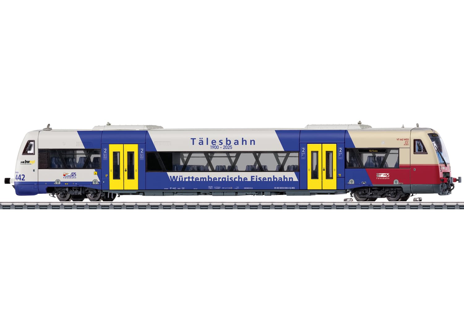 Märklin H0 36971 Dieseltriebwagen Regio Shuttle RS1 BR 650 „Katja“ Weg Jubiläum 125 Jahre Tälesbahn, mfx, Sound, LED Innenbeleuchtung Digital Modellbahn Epoche VI