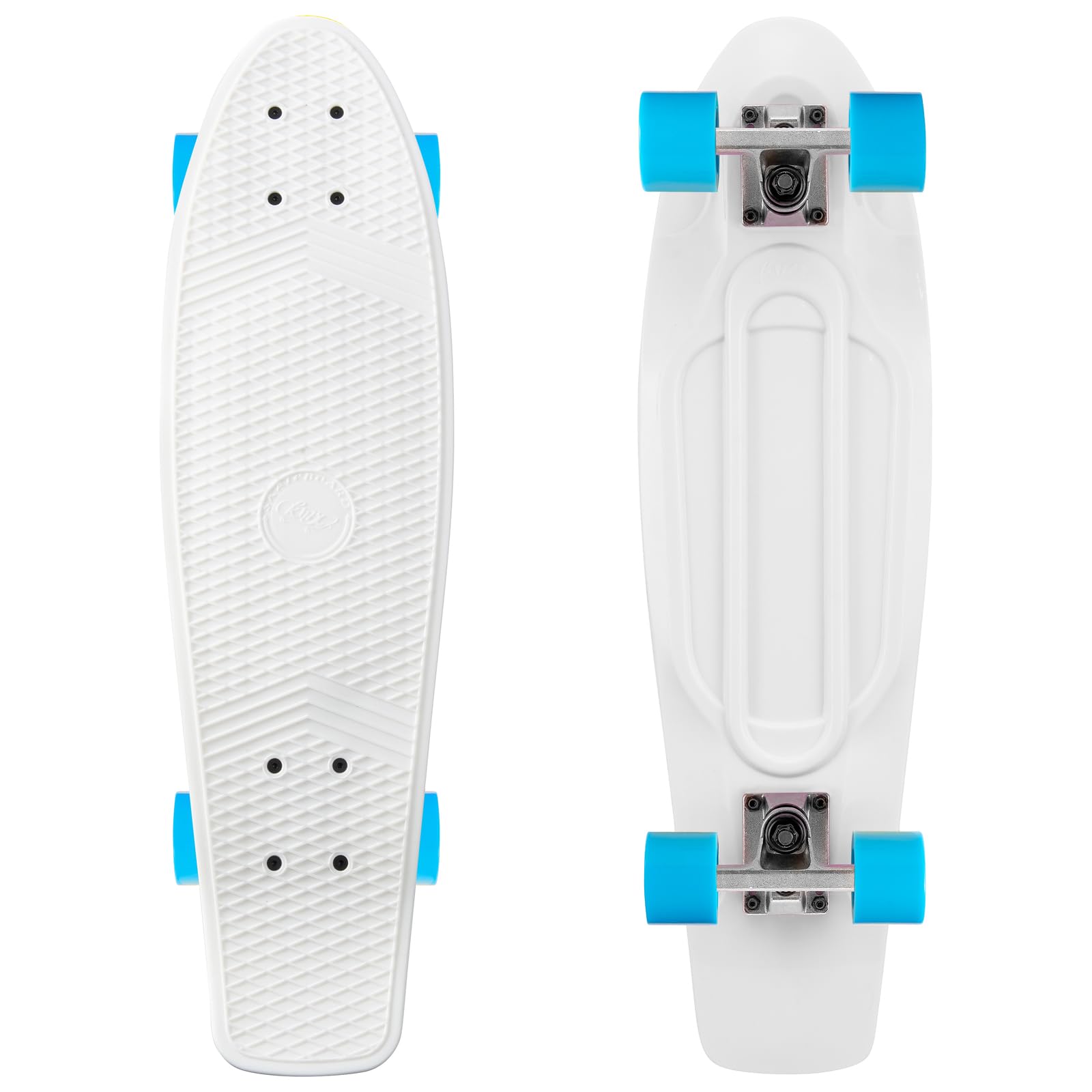 KMX Skateboard 27 Inch, Classic Cruiser Skateboard for Beginners and Advanced, Mini Cruiser Board for Boys, Girls, Kids, Students, Adults, Teens Penny Nickel Board(Retro White) — image 1