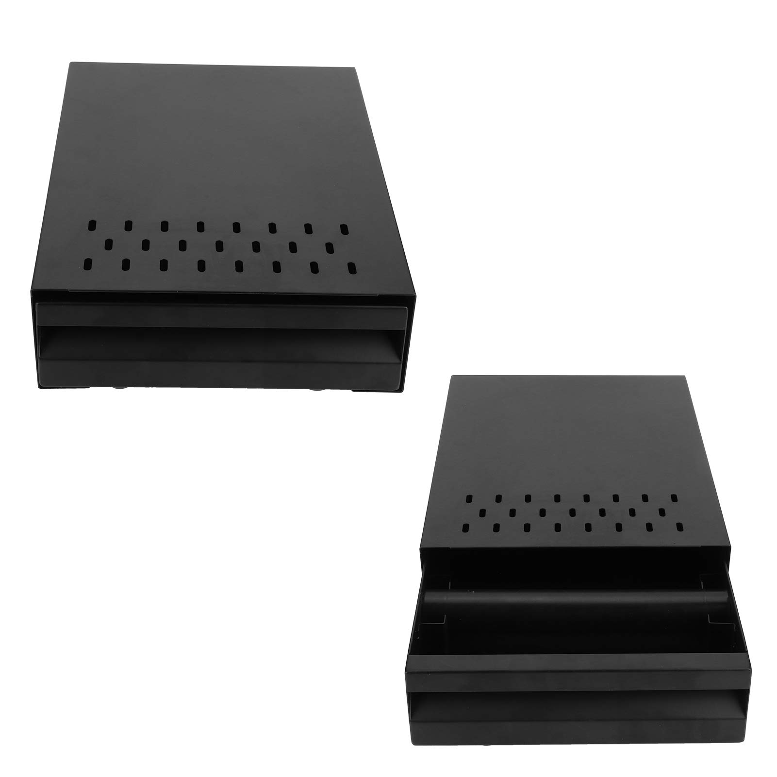 Desmontable Resistente a la oxidación Cuatro alfombrillas antideslizantes Caja de golpe de café Cajón de contenedor de posos de café Caja de golpe para Prensadores de café (Black rod, Black box)