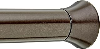 Amazon Basics Tension Curtain Rod with Adjustable Length 91.44 CM-1.37 M, 2.22 CM Diameter, Classic Finial, Bronze