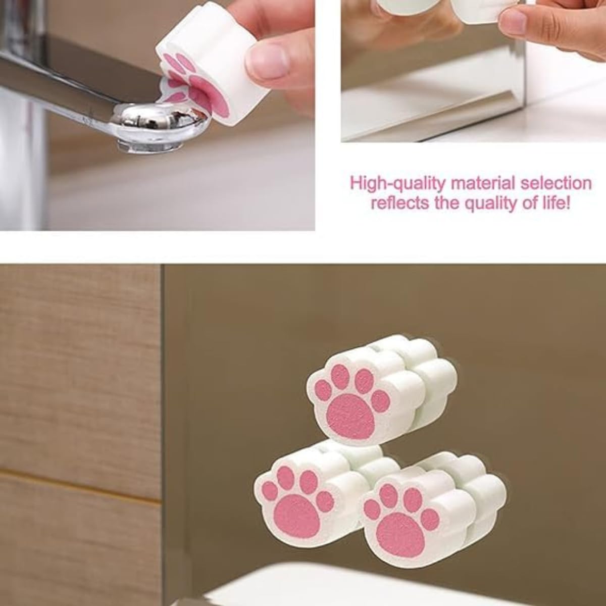 LUCCI - Cute Mirror Cleaning Sponge Wipe, Household Mirror Cleaner Wiper, Window Glass Mirror Stain Removal Wiper, Bathroom Kitchen Car Glass Sponge Wipe, Cleaning Supplies,(Pack of - 3) 1
