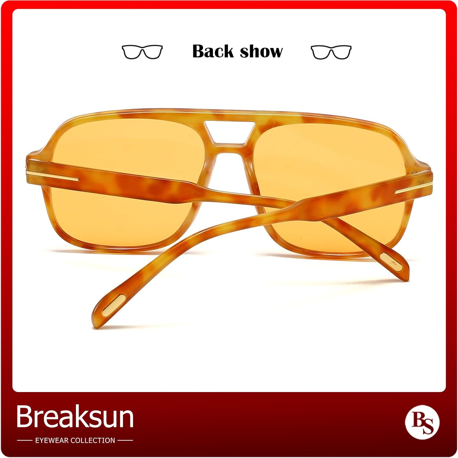 Retro Aviator Sunglasses for Women Men Trendy Classic 70s Square Aviator Sun Glasses Vintage Shades - Image 3