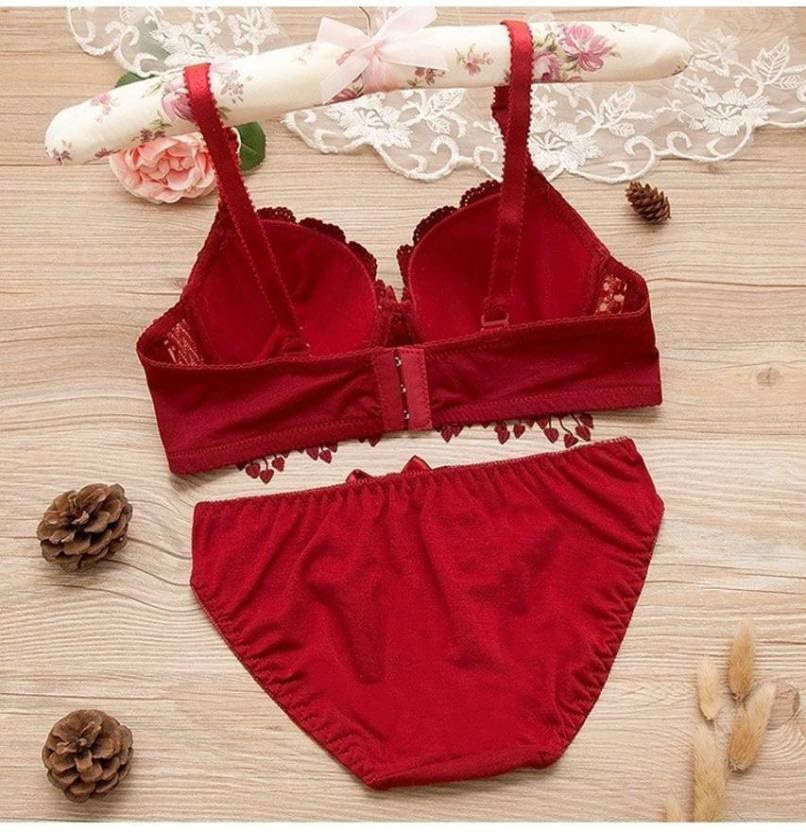 Image of SGC SWEDEN Women Net lace Lingerie Set||Lightly Padded Wired Bra & Panty Set||Bridel Set for Women & Girls