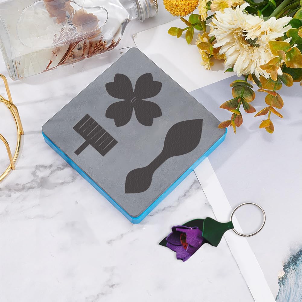 SUPERDANT Flower Bouquet Keychain Leather Die Flowers Keychains Decor Wooden Die Cutter Leathers Cutting Dies DIY Art Crafts Leathers Dies Cutter Leather Making for Handmade Gifts for Man Woman