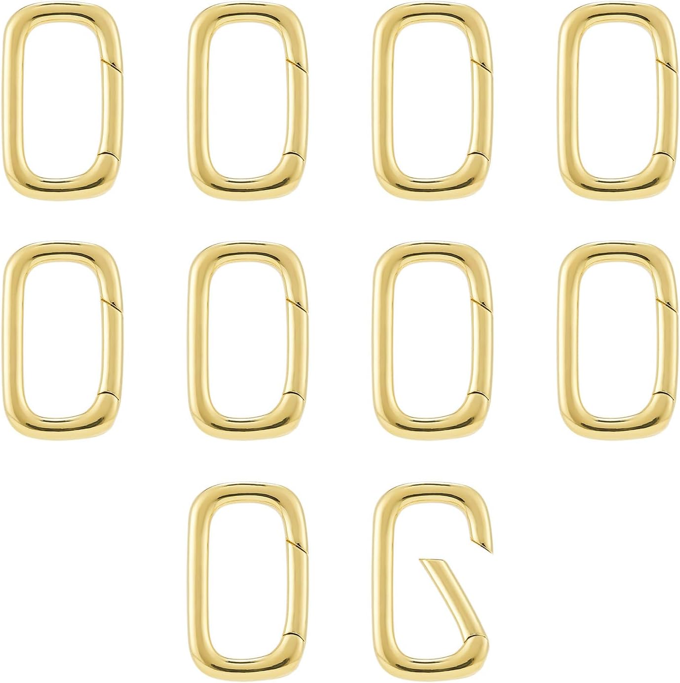 DEVPSISR 10pcs Oval Clasp Carabiner,Jewelry Necklace Connector for Extend or Repair,Gold-19.2mm