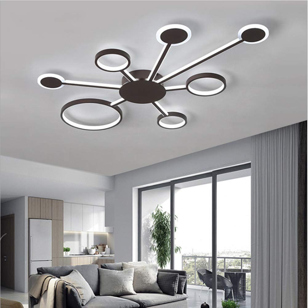 Plafonnier LED moderne encastrable en acrylique blanc chaud 5 lampes pour salon