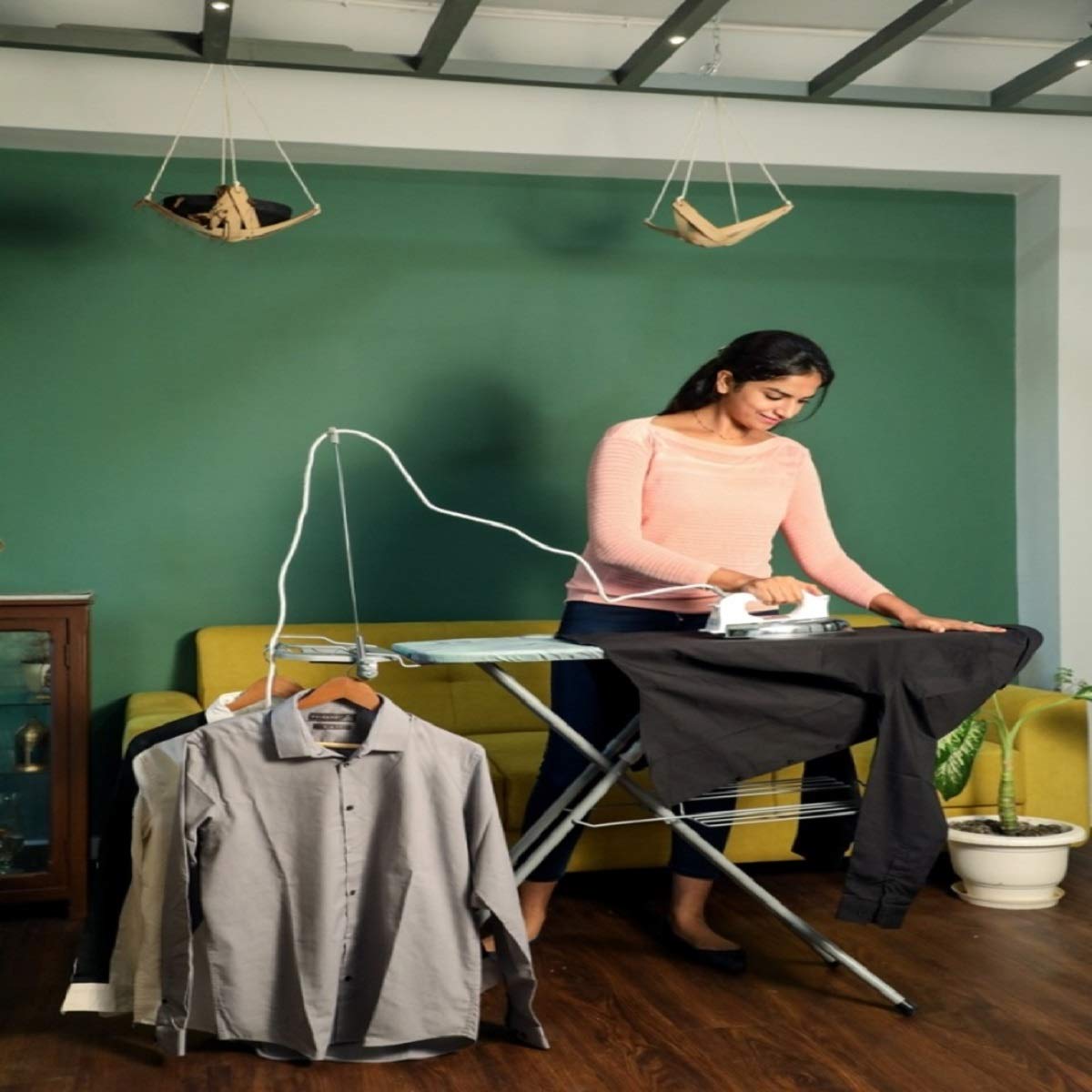 HNESS International Quality Ironing Board/Iron Table Stand with Press