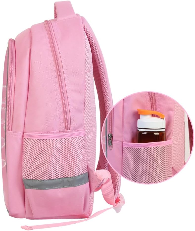 Kids Backpack Lightweight Durable Medium Teens Kids Backpack for School Boys and Girls Bookbag with Adjustable Shoulder Straps & Padded Back 17 Inch School bags with 3D Rabbit Reflective Cartoon - Image 4