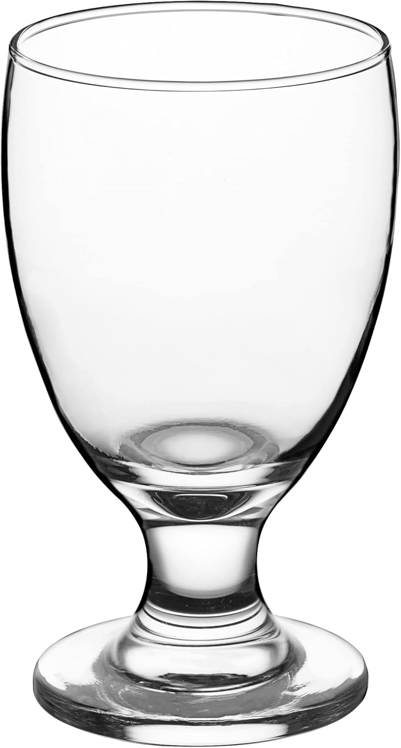 Glass Goblet - Set of 12-10.5 oz - Iced Tea Stemmed Glasses, Wine cocktail Water Goblets, Dishwasher Safe, for Commercial Use and For hotels, restaurants, bars, and weddings