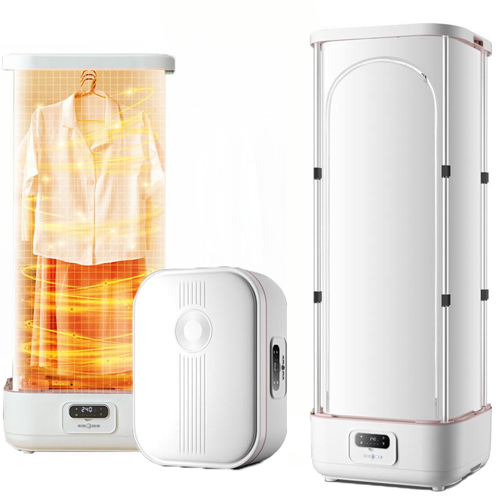 Generisch Automatisches Dampfbügelgerät mit 900 W Leistung und Wäschetrockner, faltbar, Fernbedienung, integriertem Aromatherapie-Behälter und intelligentem Glätttimer