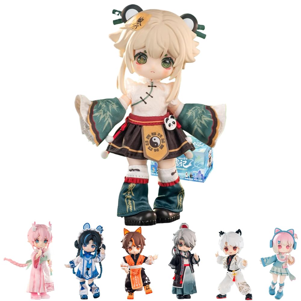 niannyyhouse BJD Blind Box Figuren, Ball Jointed Doll with Clothes, 1:12 Scale Nagi Cloud Ruins Series, Collectable Action Figure (6PCs)