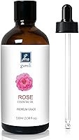 Vista 1 de Aceite esencial de rosa para cara, cabello, cuerpo, piel, aromaterapia, difusor de aceites esenciales, mezclas de bricolaje, 3.38 onzas