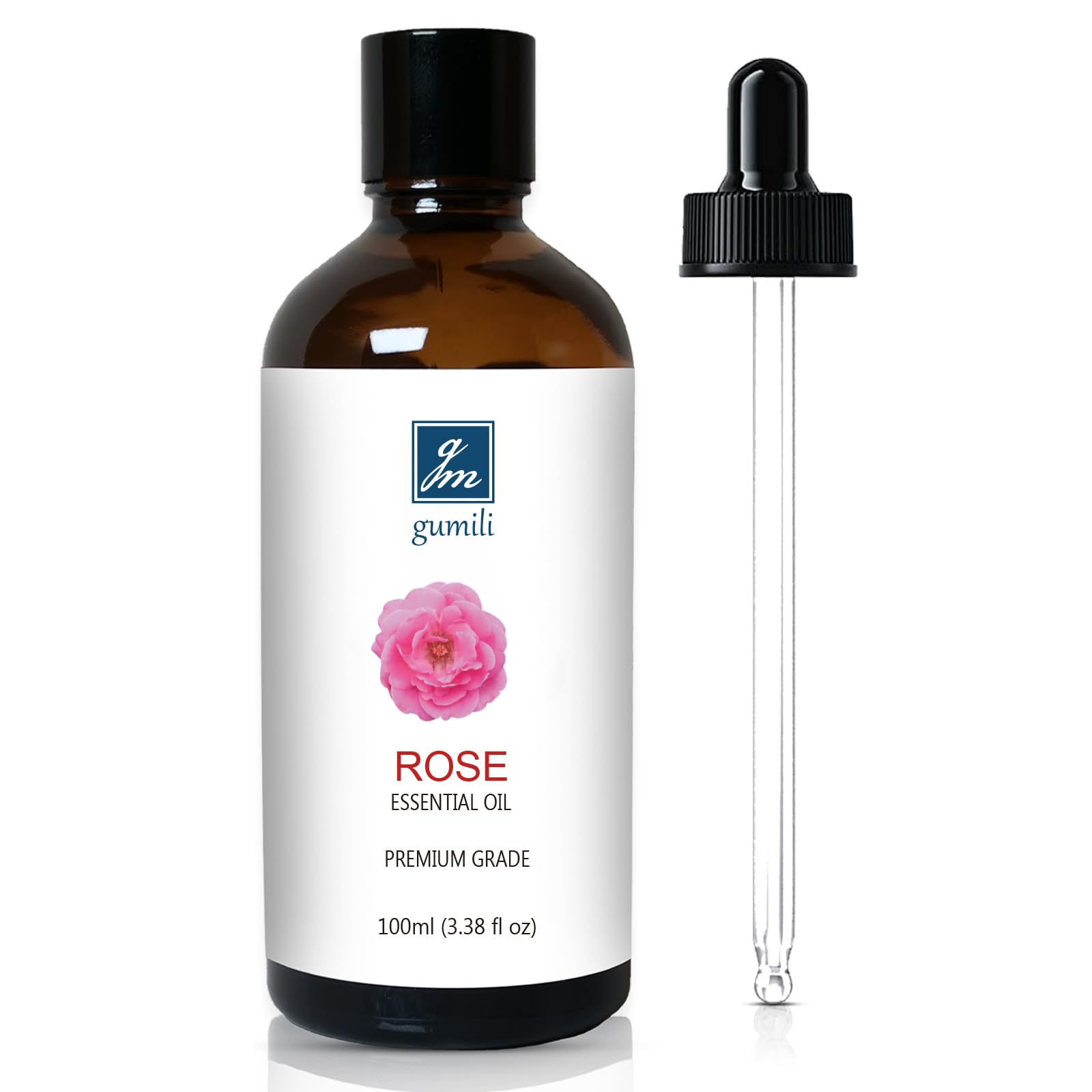 GM Gumili Rose Essential Oil for Face, Hair, Body, Skin, Aromatherapy, Essential Oils Diffuser, DIY Blends - 3.38 Oz