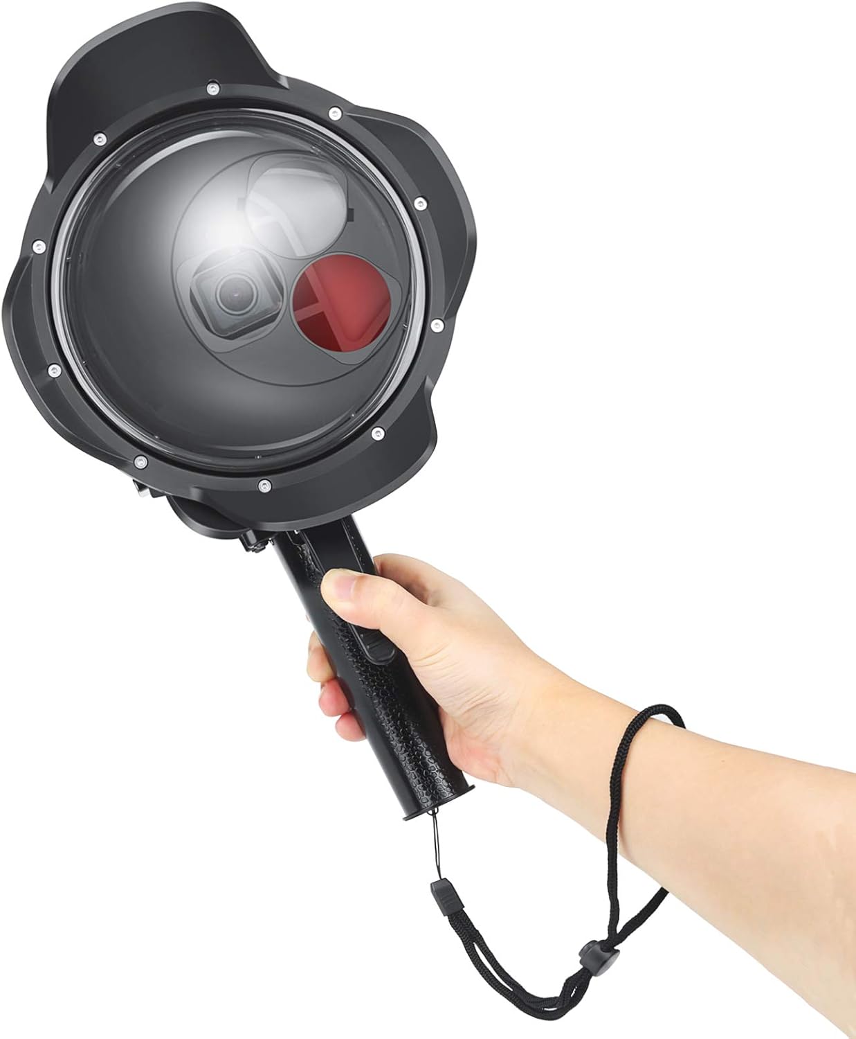 🛒 Flash Sale SHOOT Dome Port Lens for GoPro HERO7 Black/6/5/HERO2018 - 10X Macro Filter,Red Filter with Overall Waterproof Case, Floating Hand Grip, Enlarge Trigger for Easy Shoot Over and Underwater Photos/Videos