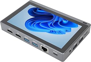 Mini PC Windows 11, Mini Computador Intel Celeron N4000 Com Tela Sensível Ao Toque IPS de 5,5, 4GB DDR4 RAM 64GB EMMC,WiFi 2.4G/5.0G,BT5.0, 4K HDMI Double Display,Gigabit Ethernet