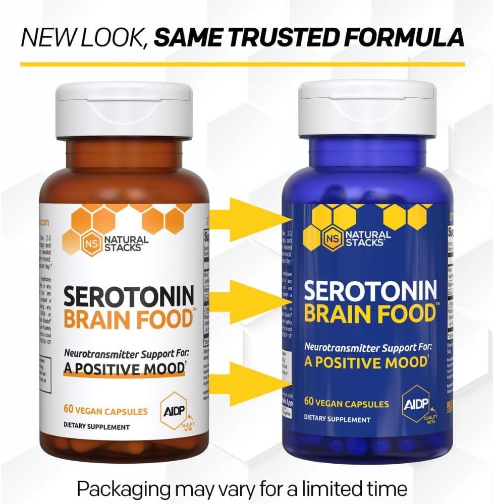 Serotonin Brain Food - 1250mg L-Tryptophan & 400mg Rhodiola Rosea Supplement - Mood Support Supplement for Stress Relief - Neurotransmitter Support with Magnesium Glycinate & Zinc - 120 Capsules - Image 4