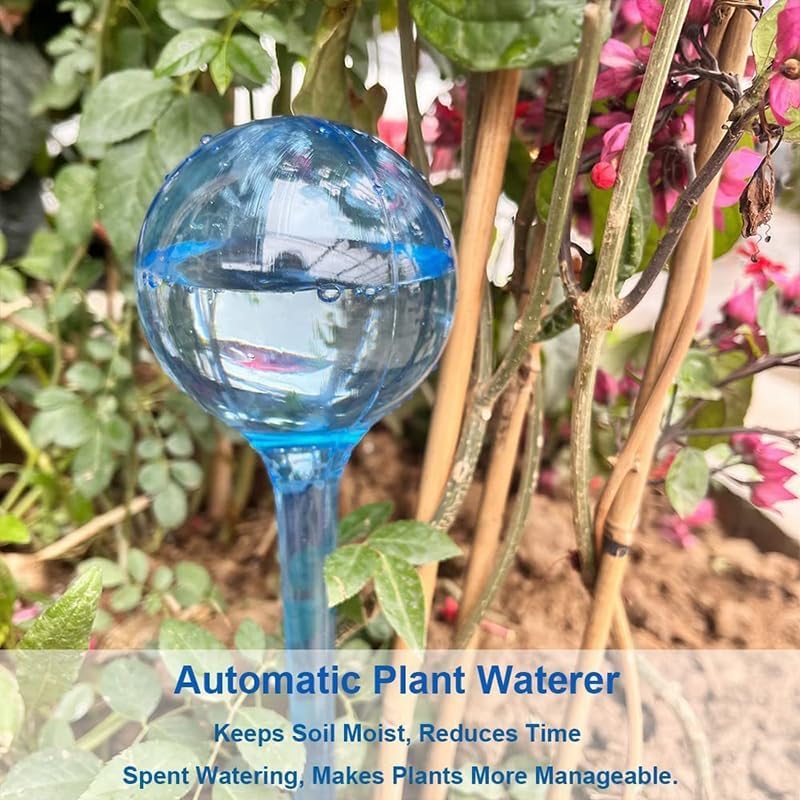 3PCS Plant Self Watering Ball Automatic Watering Clear Plastic Plant Water Bulbs Drip Irrigation System Home(Yellow -L)