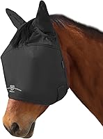 Vista 29 de Harrison Howard Máscara de mosca de caballo, media cara con orejas, color menta, talla pequeña